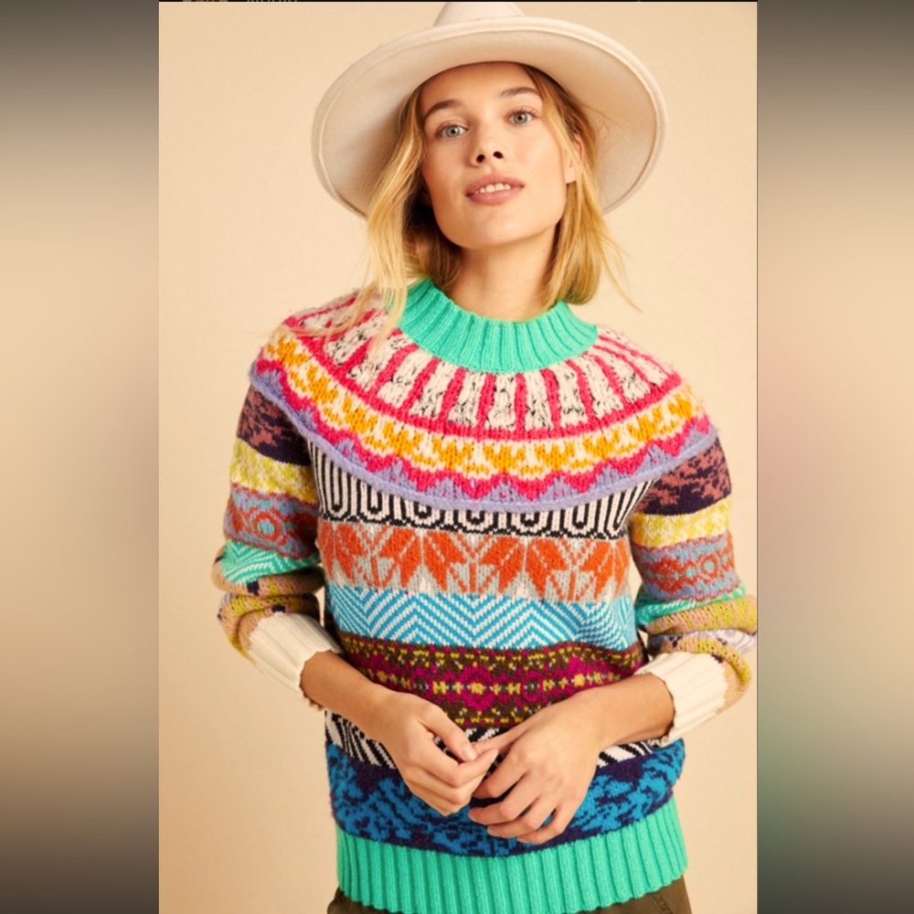 Anthropologie Ryan fair isle sweater NWT